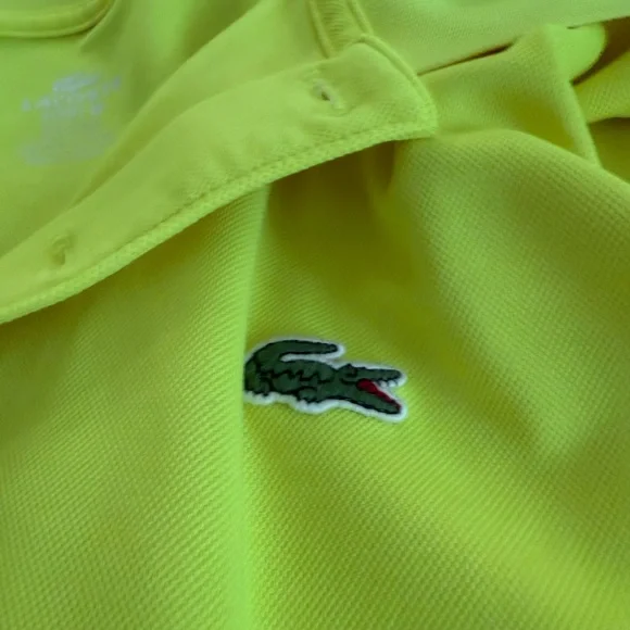 Men’s Lacoste Sport Fluorescent Yellow Polo Shirt - Picture 3 of 6